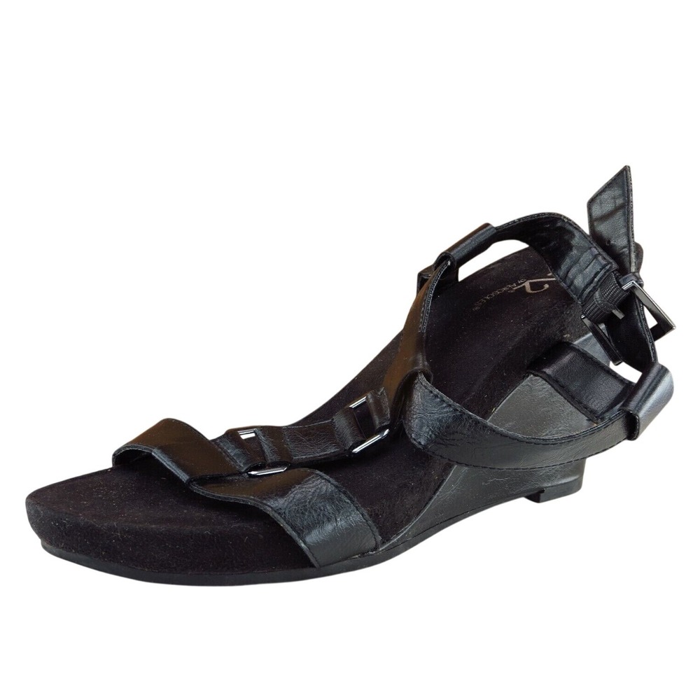 Aerosoles Sz 10 M Black Gladiator Synthetic Women Sandals Plush Nite